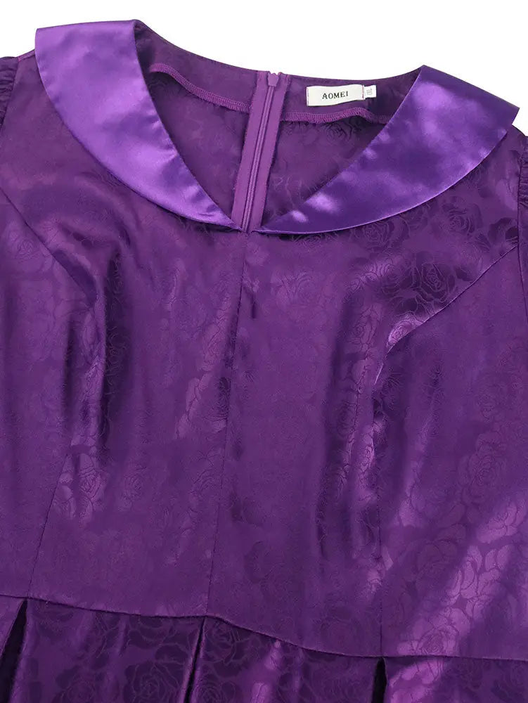 AOMEIDRESS Elegant A Line Pleated Jacquard Party Wedding Guest Dress