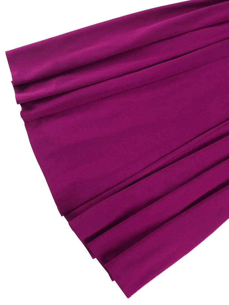 AOMEIDRESS Elegant A Line Turn Down Collar Ruffles Midi Dresses