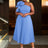 AOMEIDRESS Elegant A Line Wedding Guests Dress One Shoulder 3D Flower SkyBlue / 0XL