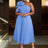 AOMEIDRESS Elegant A Line Wedding Guests Dress One Shoulder 3D Flower SkyBlue / 0XL