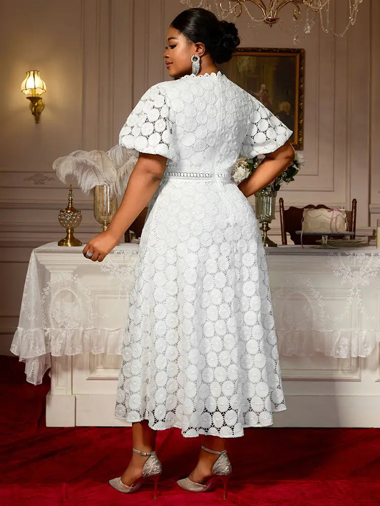 AOMEIDRESS Elegant African Wedding Guest Outfit White Bridal Gowns