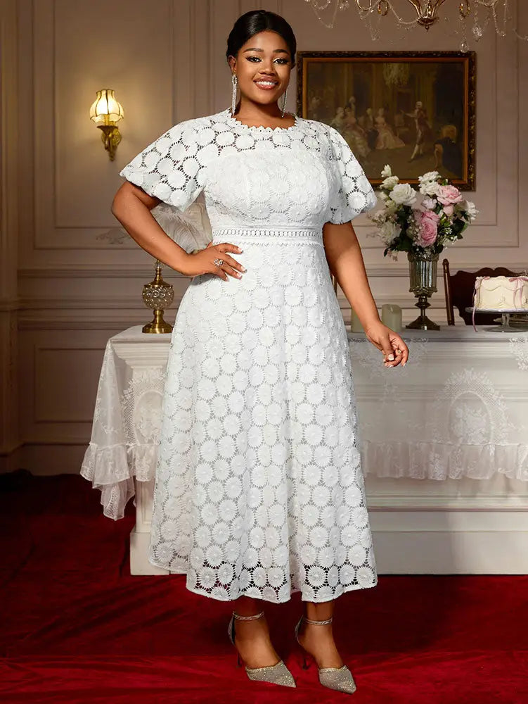 AOMEIDRESS Elegant African Wedding Guest Outfit White Bridal Gowns