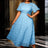 AOMEIDRESS Elegant African Wedding Guest Gowns White Lace Dress LightBlue / S