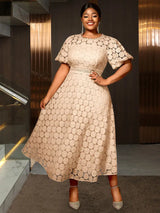 AOMEIDRESS Elegant African Wedding Guest Gowns White Lace Dress LightPink / S