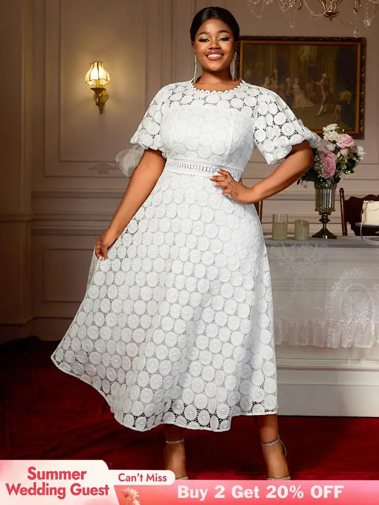 AOMEIDRESS Elegant African Wedding Guest Outfit White Bridal Gowns White / S