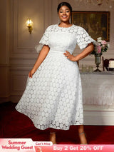 AOMEIDRESS Elegant African Wedding Guest Outfit White Bridal Gowns White / S