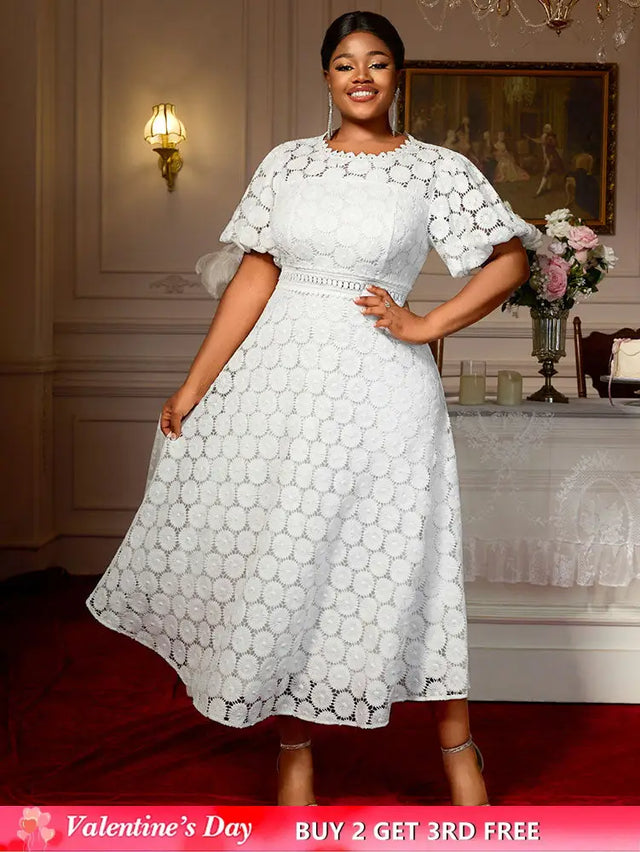 AOMEIDRESS Elegant African Wedding Guest Outfit White Bridal Gowns White / S