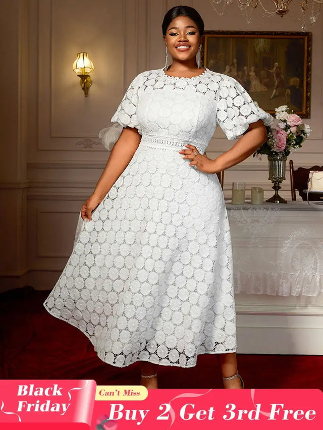 AOMEIDRESS Elegant African Wedding Guest Outfit White Bridal Gowns White / S