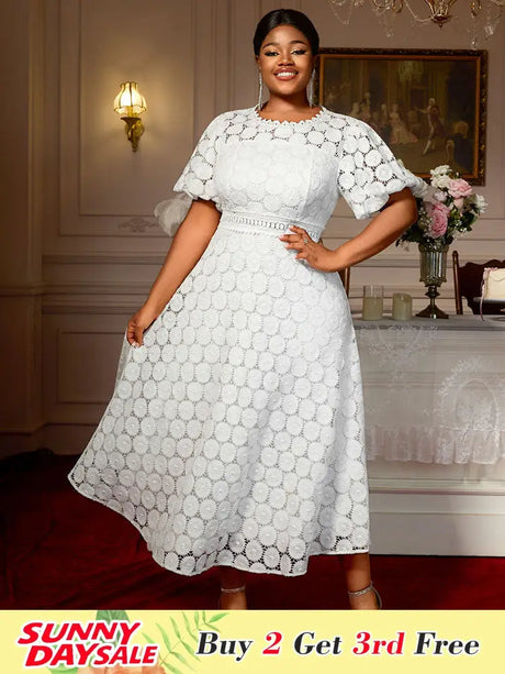 AOMEIDRESS Elegant African Wedding Guest Outfit White Bridal Gowns White / S