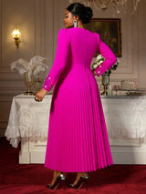 AOMEIDRESS Elegant Autumn A LIne Pleated Bead Dress for Party Wedding