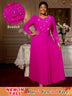 AOMEIDRESS Elegant Autumn A LIne Pleated Bead Dress for Party Wedding Rose / S