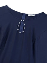 AOMEIDRESS Elegant Autumn Winter Midi Pleated Dress for Office Church