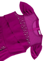 AOMEIDRESS Elegant Beaded Peplum Belly Cover Church Jumpsuit O Neck