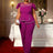 AOMEIDRESS Elegant Beaded Peplum Belly Cover Church Jumpsuit O Neck Purple / S