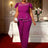 AOMEIDRESS Elegant Beaded Peplum Belly Cover Church Jumpsuit O Neck Purple / S