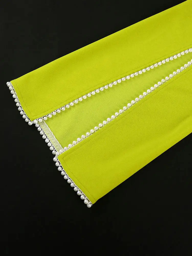 AOMEIDRESS Elegant Beading A Line Shawl Sleeve Weddding Guests Dress