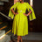 AOMEIDRESS Elegant Beading A Line Shawl Sleeve Weddding Guests Dress Green / 0XL