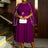 AOMEIDRESS Elegant Beading A Line Shawl Sleeve Weddding Guests Dress Purple / 0XL