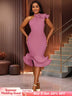 AOMEIDRESS Elegant Blue Dress for Women Occasional Wedding Guest Pink / S