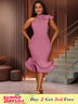 AOMEIDRESS Elegant Blue Dress for Women Occasional Wedding Guest Pink / S