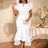 AOMEIDRESS Elegant Blue Dress for Women Summer Wedding Guest Dress White / S