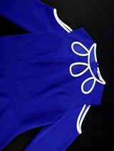 AOMEIDRESS Elegant Blue Peplum Blouse Cut Out Flare Sleeve for Evening