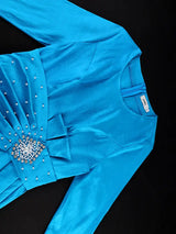 AOMEIDRESS Elegant Bodycon Dress Rhinestone Waist Fishtails Hem Party