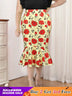 AOMEIDRESS Elegant Bodycon Floral Mermaid Skirt for Party Wedding Yellow / 0XL