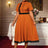 AOMEIDRESS Elegant Brown A Line Midi Church Dress With Lace Trim Button