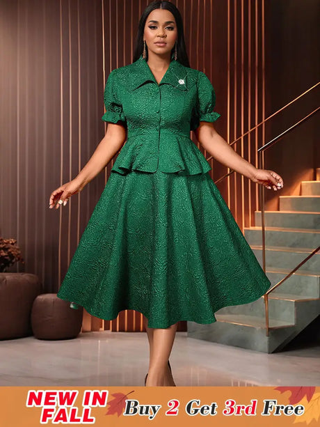 AOMEIDRESS Elegant Church Suits for Women First Lady Church Dresses DarkGreen / S