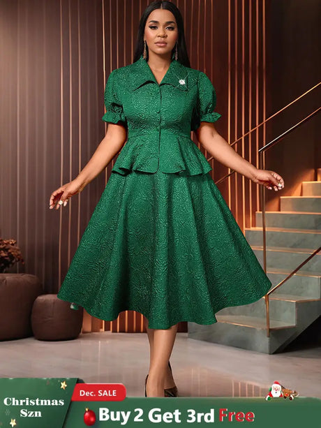 AOMEIDRESS Elegant Church Suits for Women First Lady Church Dresses DarkGreen / S