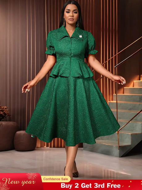 AOMEIDRESS Elegant Church Suits for Women First Lady Church Dresses DarkGreen / S