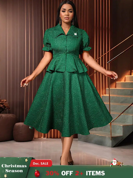 AOMEIDRESS Elegant Church Suits for Women First Lady Church Dresses DarkGreen / S