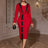 AOMEIDRESS Elegant Color Block Dress Long Sleeve Gowns Autumn New Red / S