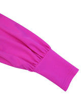 AOMEIDRESS Elegant Color Block Dress with Puff Sleeve For Party Office