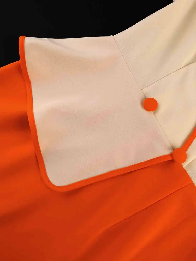 AOMEIDRESS Elegant Colorblock Dress Slim Party Office Lady Gowns