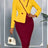 AOMEIDRESS Elegant Colorblock Dress Slim Party Office Lady Gowns - Wine / S