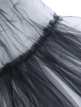 AOMEIDRESS Elegant DarkPurple Mesh Dress Flare Sleeve for Party Church