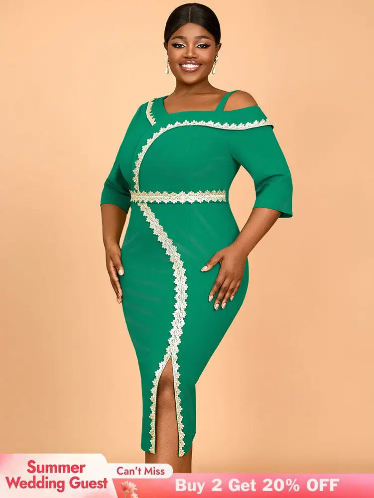 AOMEIDRESS Elegant Dress Luxury Wedding Guest Elegant Party Dresses Green / S