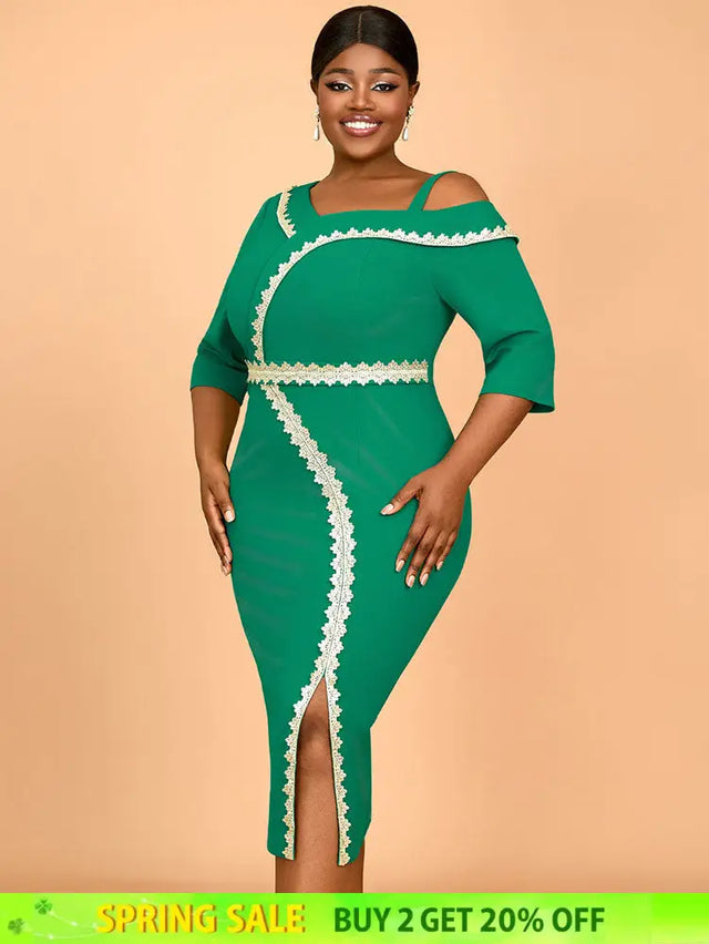 AOMEIDRESS Elegant Dress Luxury Wedding Guest Elegant Party Dresses Green / S