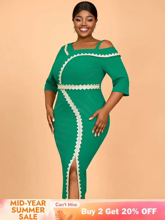 AOMEIDRESS Elegant Dress Luxury Wedding Guest Elegant Party Dresses Green / S