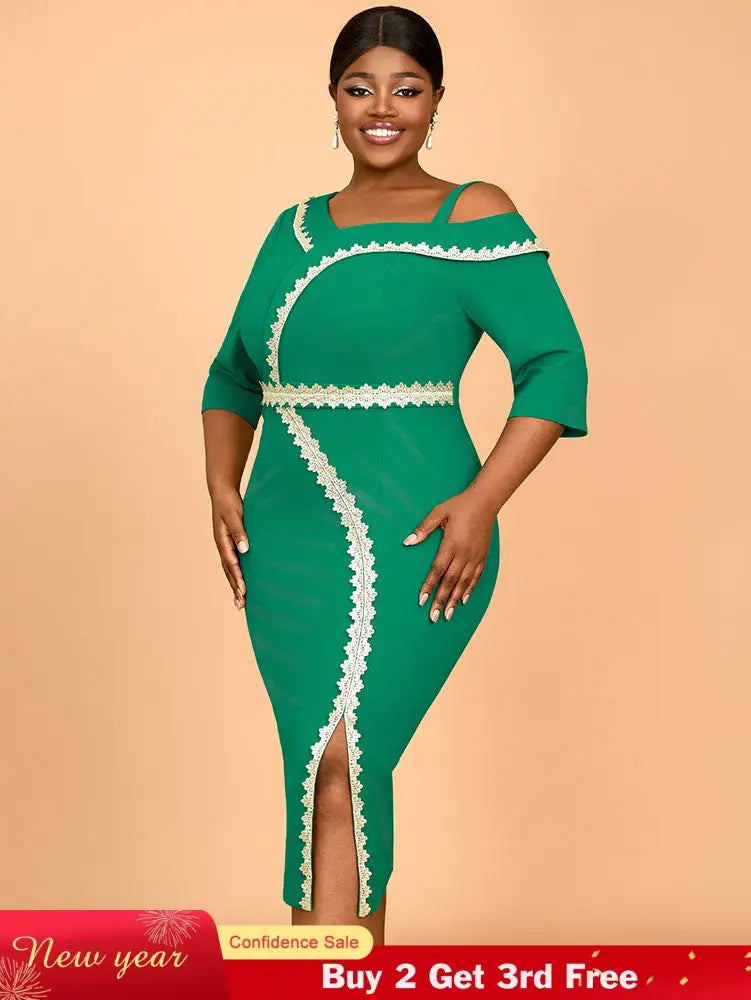 AOMEIDRESS Elegant Dress Luxury Wedding Guest Elegant Party Dresses Green / S