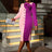 AOMEIDRESS Elegant Dress V-neck Three-dimensional Flower Long Sleeve
