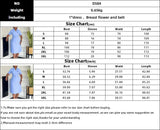 AOMEIDRESS Elegant Dresses V Neck Short Sleeves Pleated Belt 3D Flowers