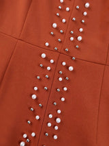 AOMEIDRESS Elegant Evening Party Mermaid Dress with Slit Beading