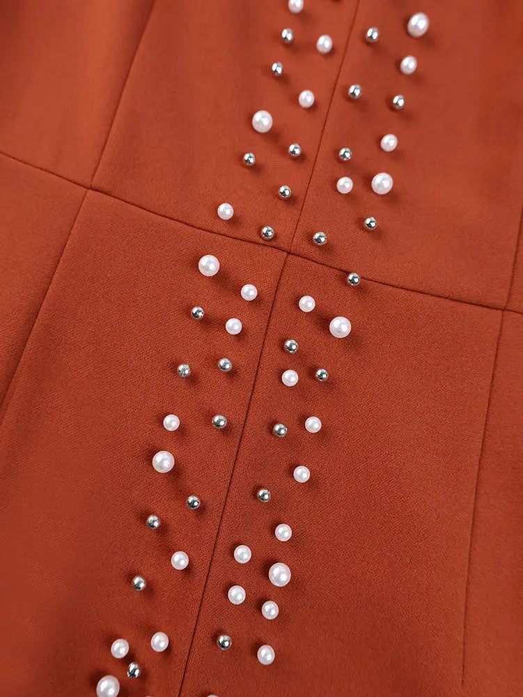 AOMEIDRESS Elegant Evening Party Mermaid Dress with Slit Beading