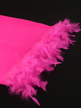 AOMEIDRESS Elegant Feather V Neck Dress with Beading for Wedding Party