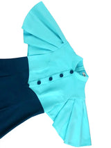 AOMEIDRESS Elegant Formal Party Midi Dress Half High Collar Patchwork