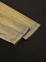 AOMEIDRESS Elegant Gold A Line Pleated Dress V Neck Long Sleeve Gowns