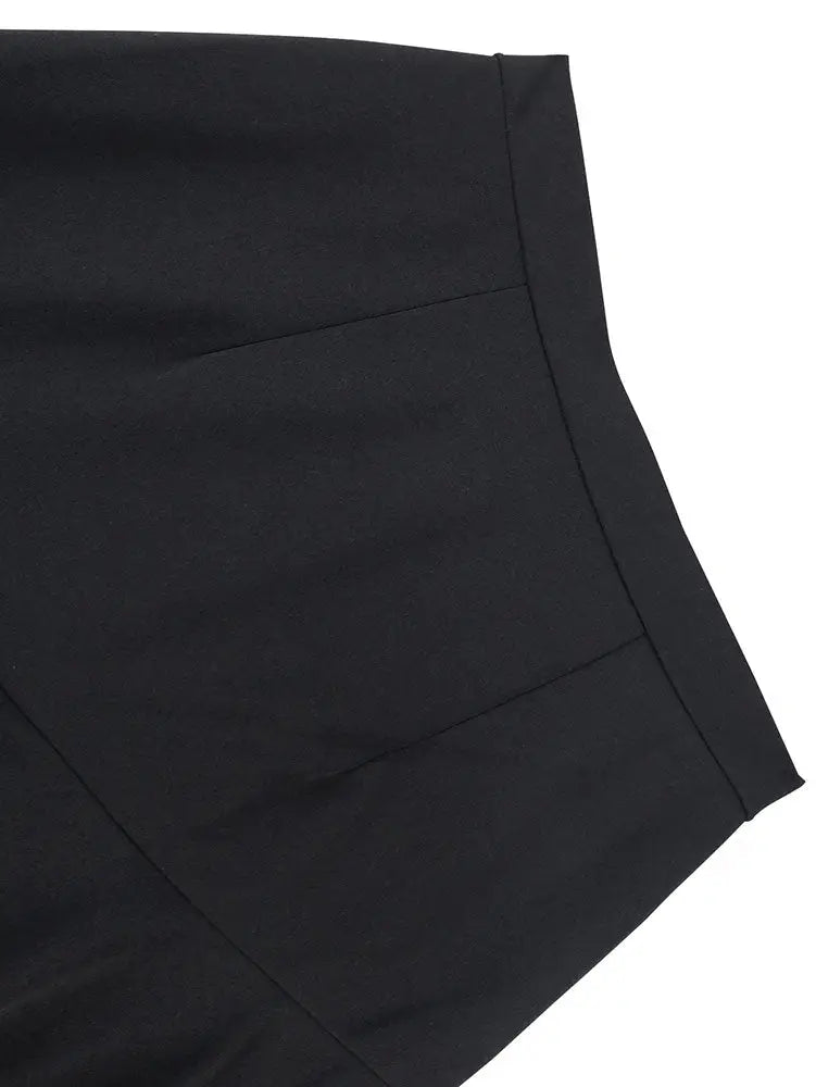 AOMEIDRESS Elegant Irregular A Line Skirt Color Block Pink Lace Trim